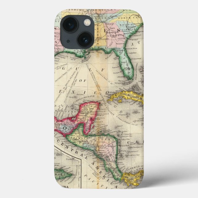 Map Of Mexico, Central America Case-Mate iPhone Case (Back)