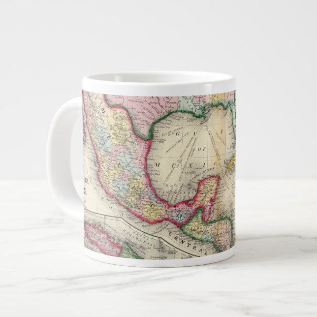 Map Of Mexico, Central America Large Coffee Mug (Front Left)