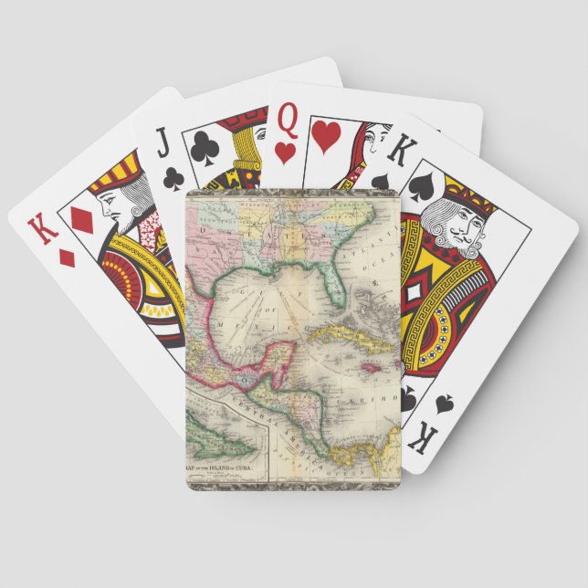 Map Of Mexico, Central America Playing Cards (Back)