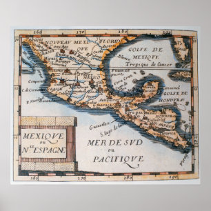 Map of Mexico or New Spain 1625 Poster