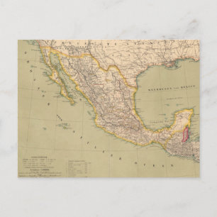 Map of Mexico Postcard