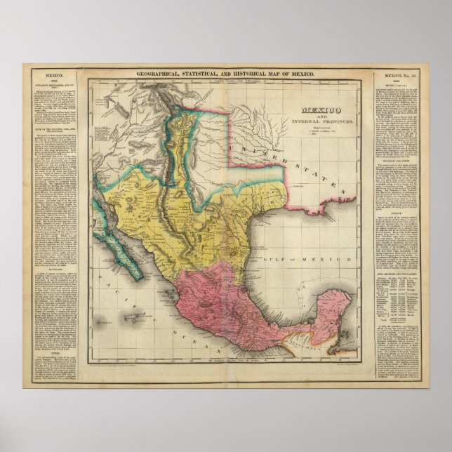 Map Of Mexico Poster (Front)