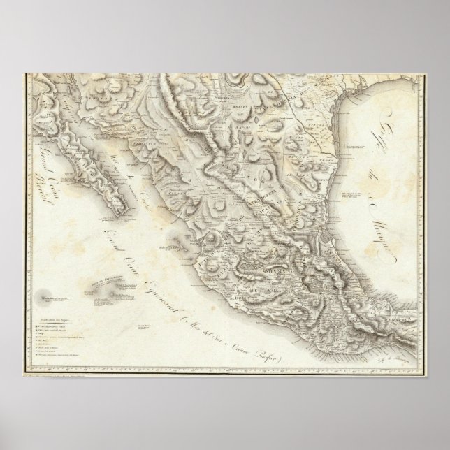 Map of Mexico Poster (Front)