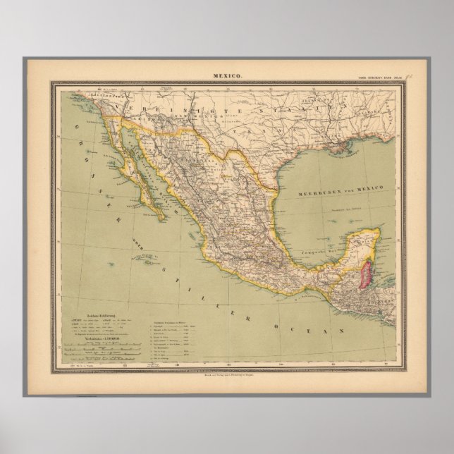 Map of Mexico Poster (Front)