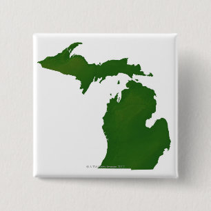 Map of Michigan 15 Cm Square Badge