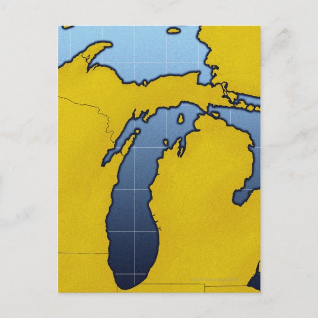 Map of Michigan 2 Postcard (Front)