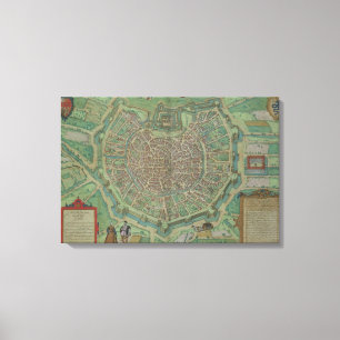 Map of Milan, from 'Civitates Orbis Terrarum' by G Canvas Print
