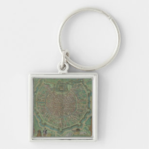 Map of Milan, from 'Civitates Orbis Terrarum' by G Key Ring