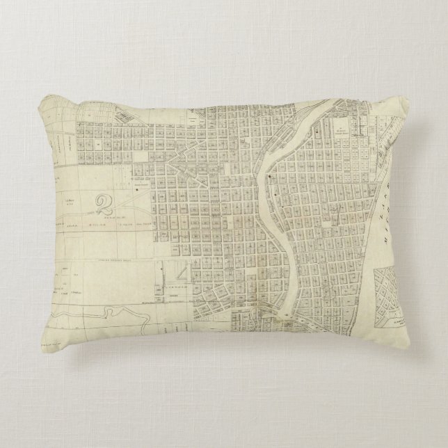 Map of Milwaukee Decorative Cushion (Front)