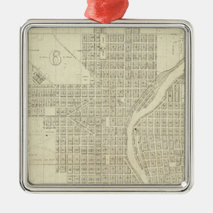Map of Milwaukee Metal Tree Decoration