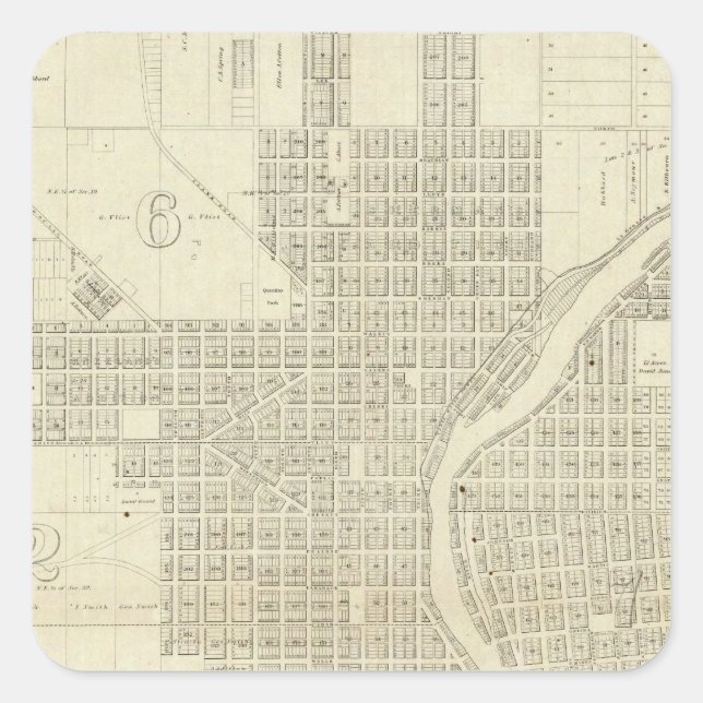 Map of Milwaukee Square Sticker (Front)