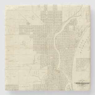 Map of Milwaukee Stone Coaster