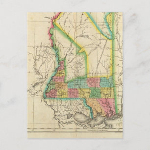 Map Of Mississippi Postcard