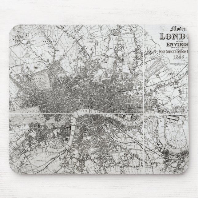 Map of Modern London and its Environs, 1854 Mouse Pad (Front)