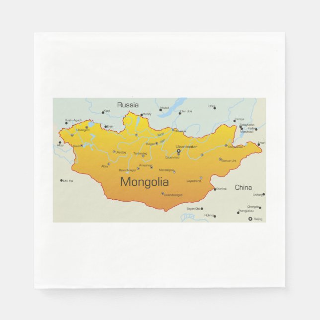 Map of Mongolia Napkin (Front)