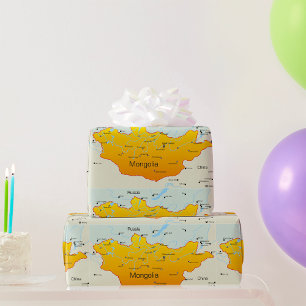 Map of Mongolia Wrapping Paper
