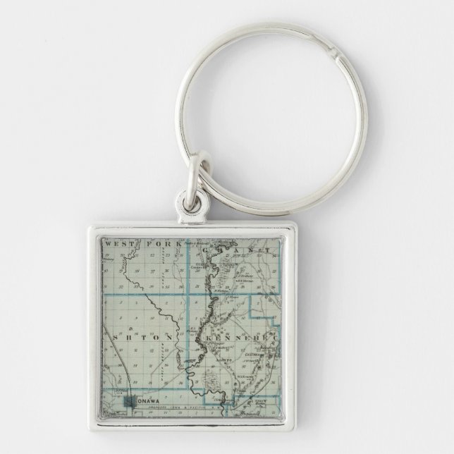 Map of Monona County, State of Iowa 2 Key Ring (Front)
