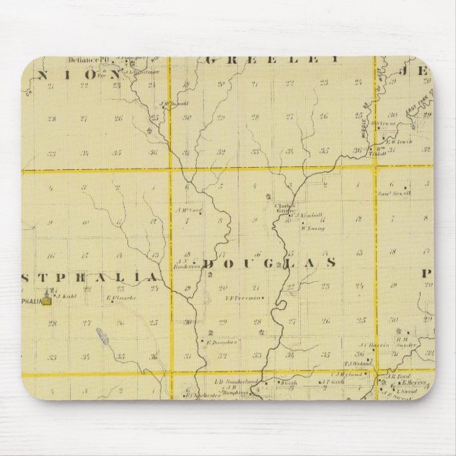Map of Monona County, State of Iowa Mouse Pad (Front)