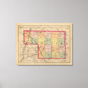 Map of Montcalm County, Michigan Canvas Print