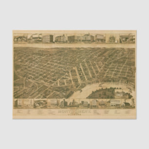 Map of Montgomery, Capital of Alabama (1887) Tissue Paper