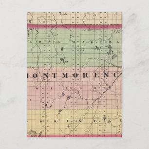 Map of Montmorency County, Michigan Postcard