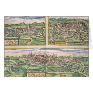 Map of Montpellier, Tours, and Poitiers, from 'Civ
