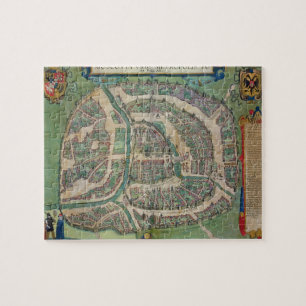 Map of Moscow, from 'Civitates Orbis Terrarum' by Jigsaw Puzzle