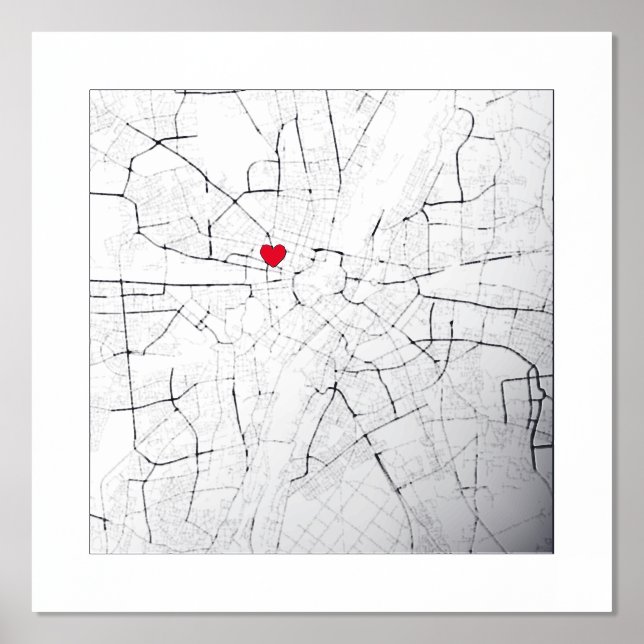  Map of Munich, Germany Modern Elegant Classy Gift Foil Prints (Front)