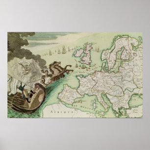 Map of Naval Attack on England by Napoleon Poster