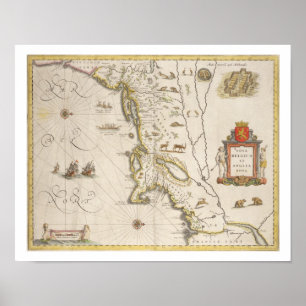 Map of New Belgium and New England, pub. in Amster Poster