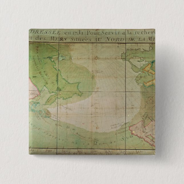 Map of New Discoveries 15 Cm Square Badge (Front)