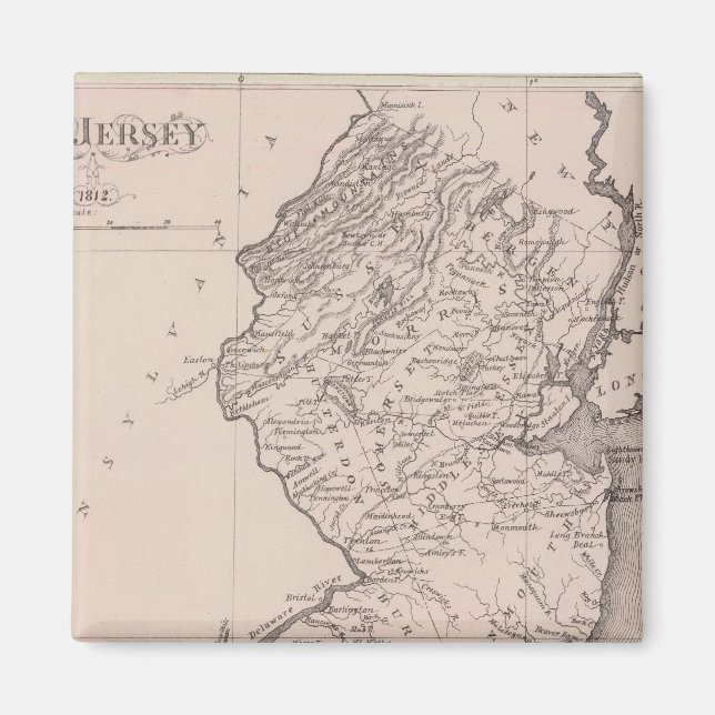 Map of New Jersey, 1812 Magnet (Front)