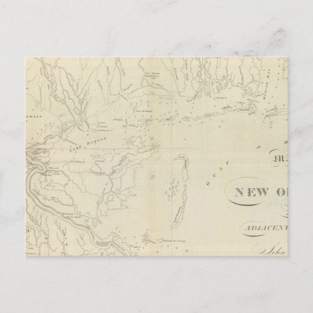 Map of New Orleans Postcard (Front)