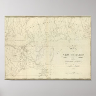 Map of New Orleans Poster