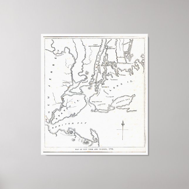 Map of New York and the Vicinity Canvas Print (Front)