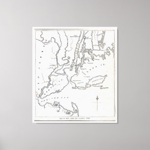 Map of New York and the Vicinity Canvas Print