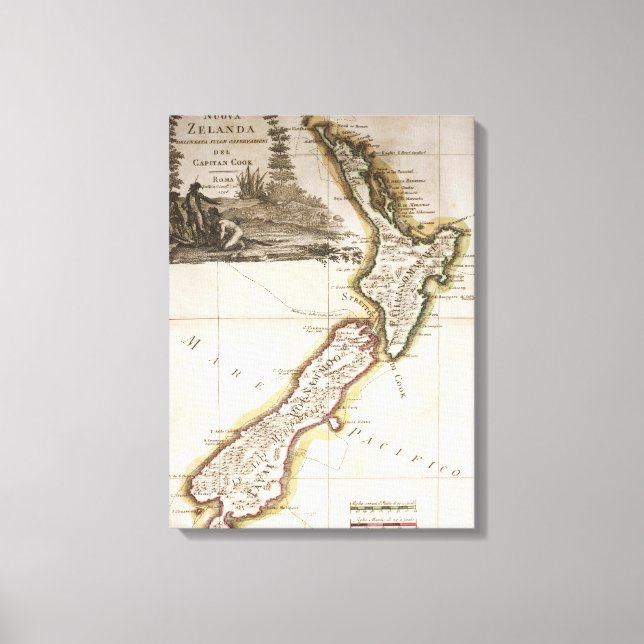 Map of New Zealand Canvas Print (Front)