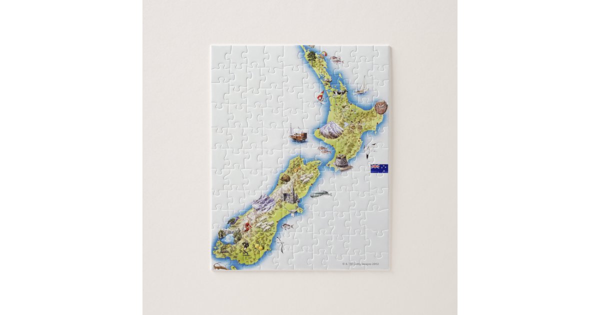 Map of New Zealand Jigsaw Puzzle Zazzle.co.nz