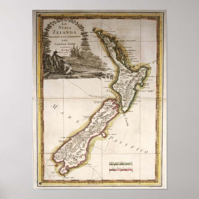 Map of New Zealand Poster (Front)