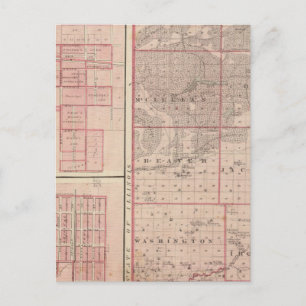 Map of Newton County with Goodland and Kentland Postcard