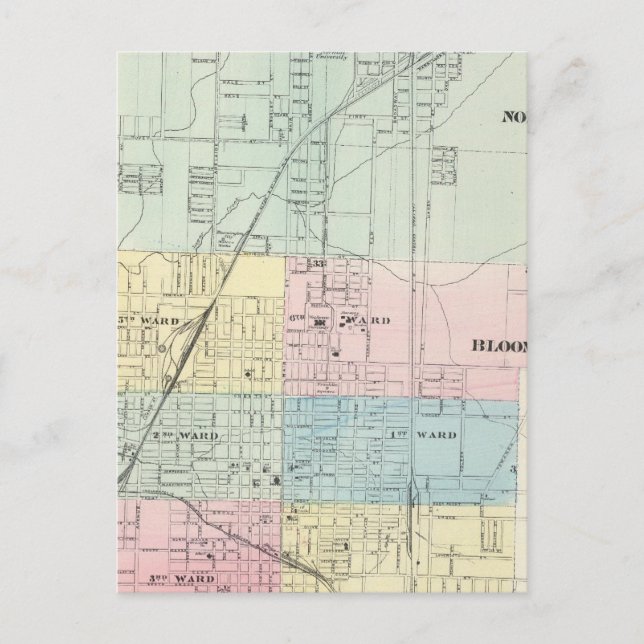Map of Normal, Bloomington Postcard (Front)