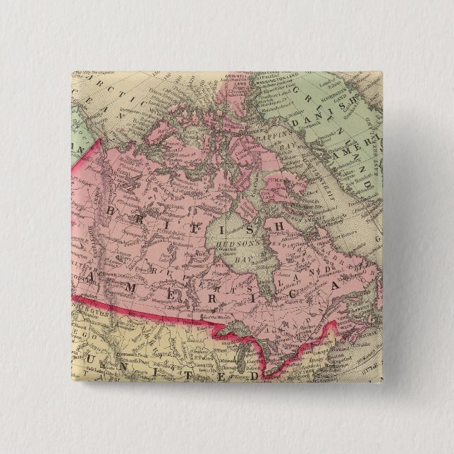 Map Of North America 15 Cm Square Badge (Front)