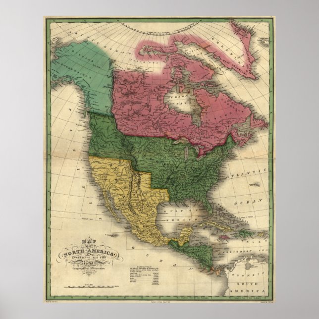 Map of North America (1826) Poster (Front)