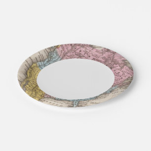 Map of North America 2 Paper Plate