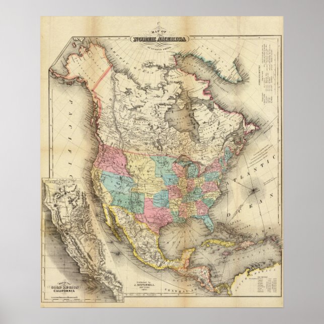 Map of North America 2 Poster (Front)