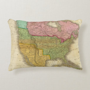 Map of North America 3 Decorative Cushion