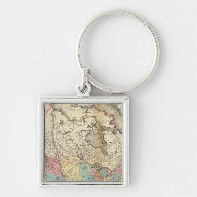 Map of North America 3 Key Ring (Front)