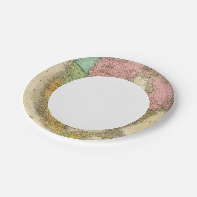 Map of North America 3 Paper Plate (Angled)