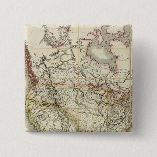 Map of North America 4 15 Cm Square Badge (Front)