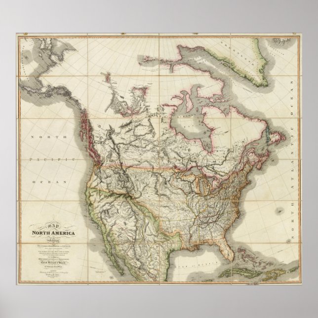 Map of North America 4 Poster (Front)
